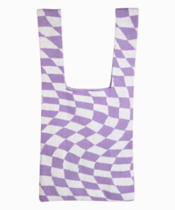 Paddy Knitted Bag - Purple Checkered