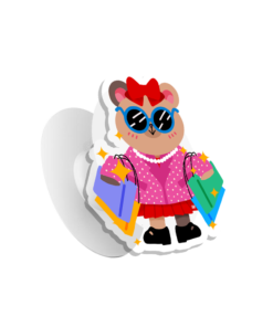 Shoppaholic Bear Popsocket by Nyankoo